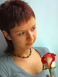 Girl With Rose Royalty Free Stock Photography