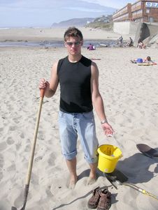 Jonny Plays In The Sand Stock Photo