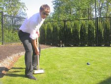 Jonny Plays Croquet Stock Photo