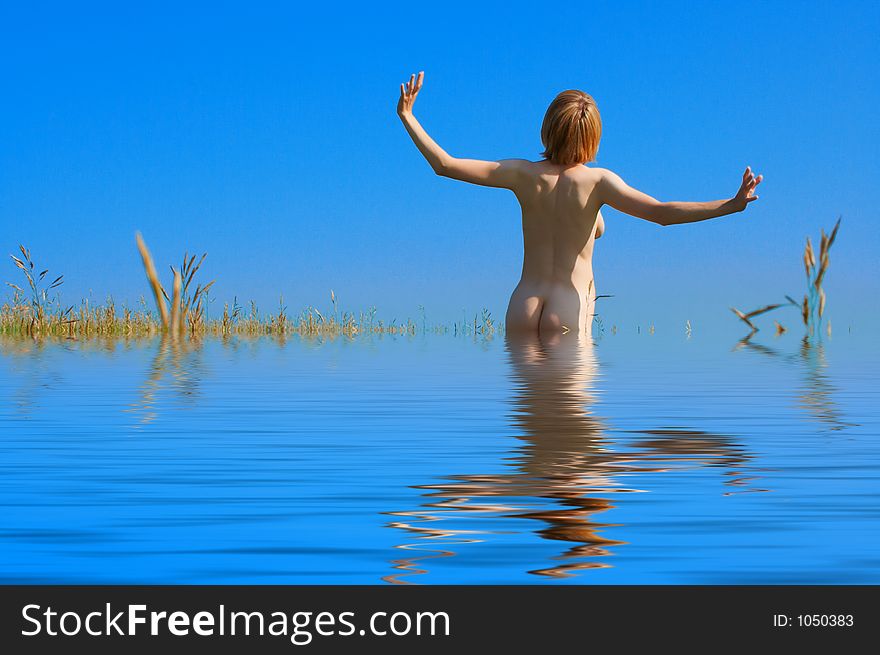 Naked Girl In Water