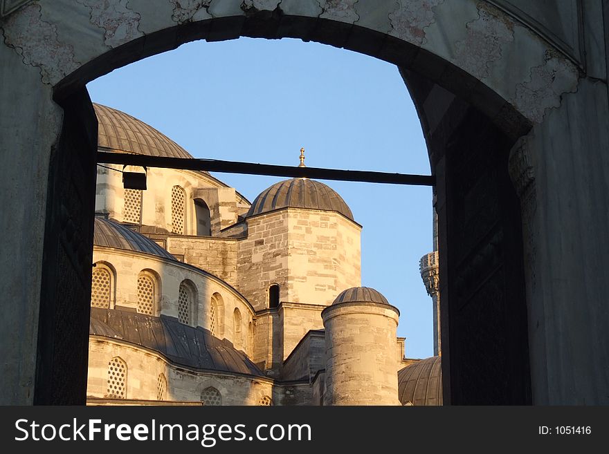 a close-up view of a historical mosque in Istanbul