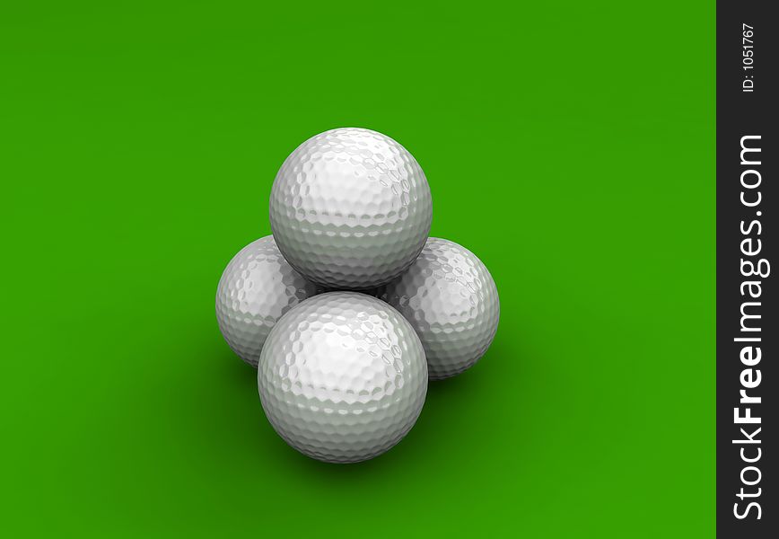 3d rendered golf balls