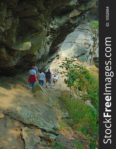 Twin Arches geological formation in Big South Fork National Park in Tennessee.