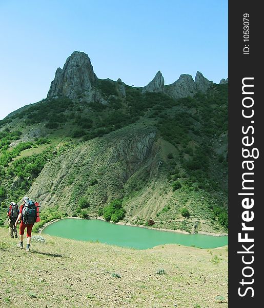 Lake on the trekking. Lake on the trekking