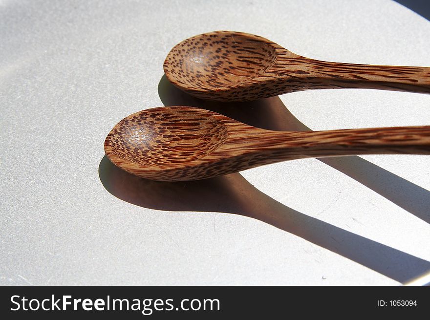 Brown wood spoons