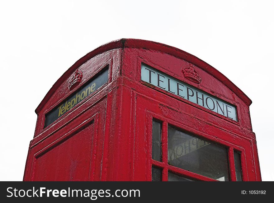 British red public telephone box. British red public telephone box.