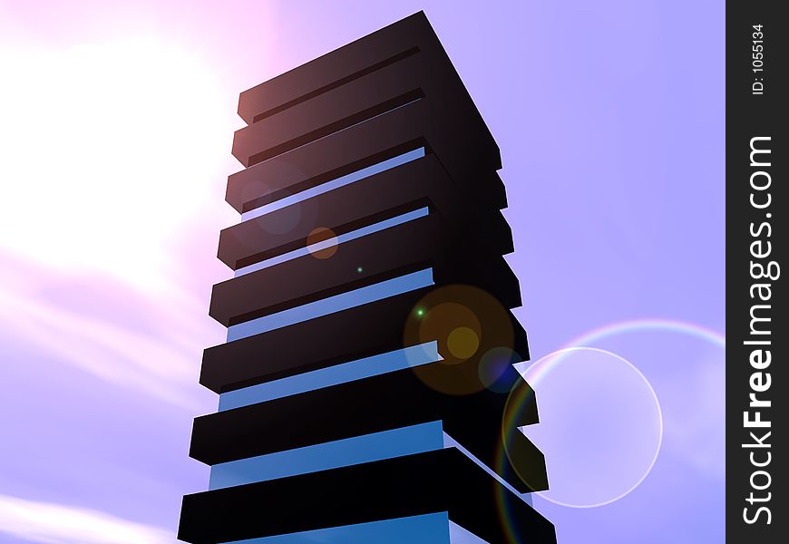 A digitally created skyscraper. A digitally created skyscraper.