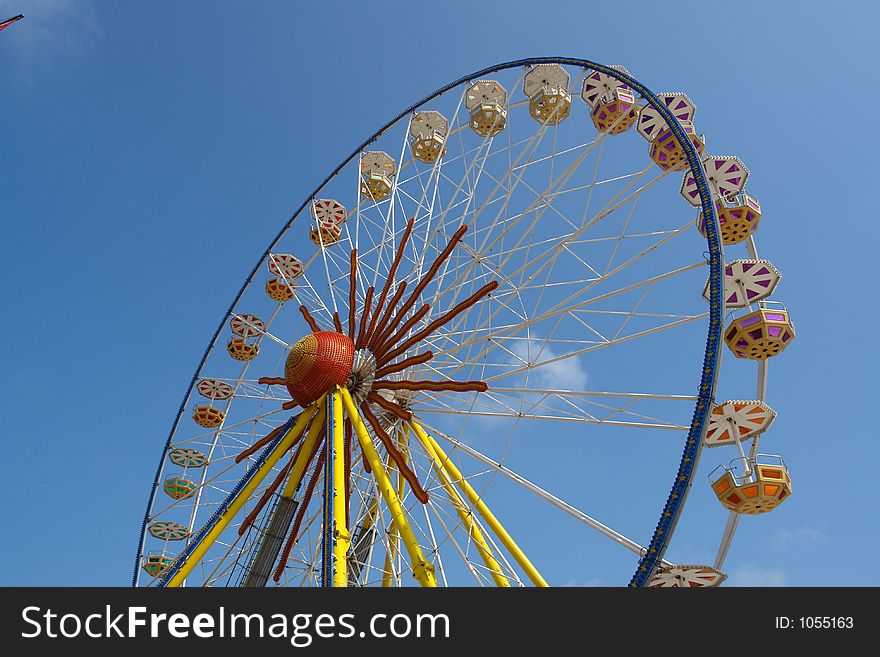 Big wheel in blue sky