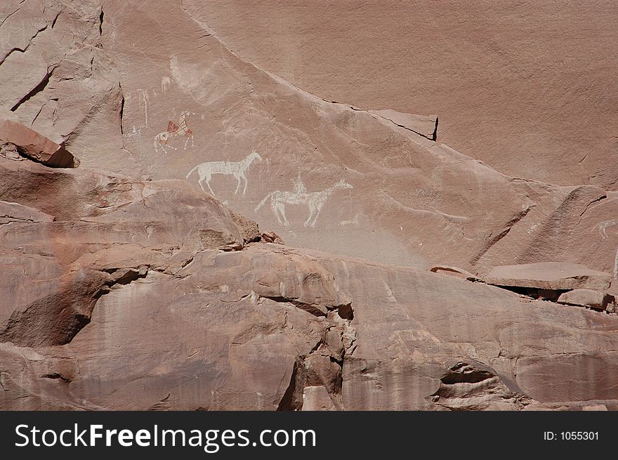 Rock Paintings in Canyon de Chelly. Rock Paintings in Canyon de Chelly