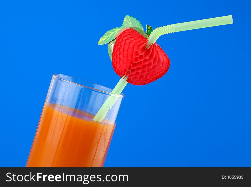 Colorful cocktail still-life isolated on blue