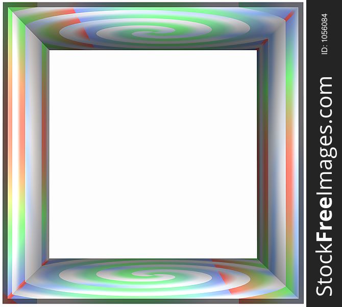 3D Box Frame Color Spiral Pattern