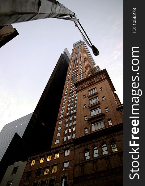 New York Buildings And Street Light