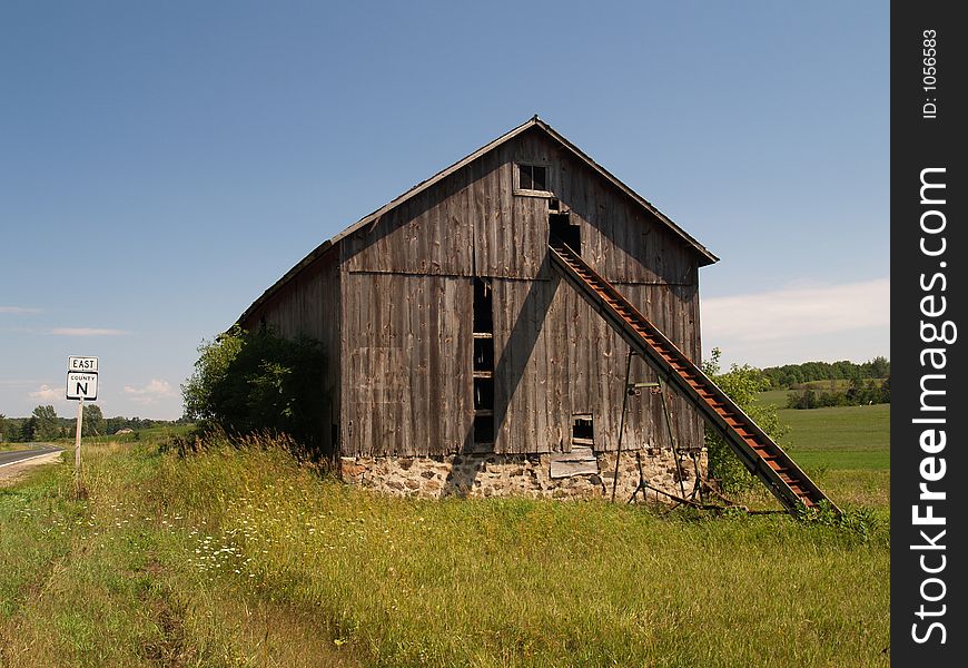 Old farm house on county road N heading east. Old farm house on county road N heading east.