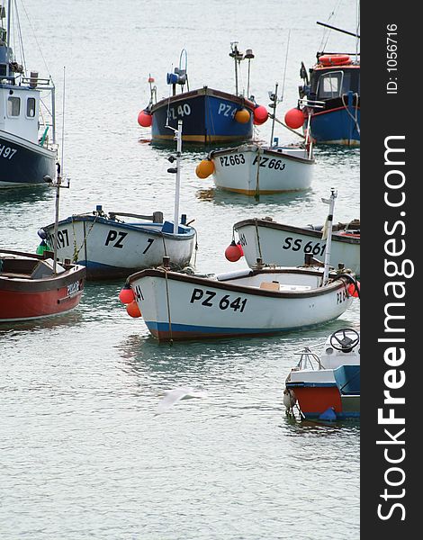 Boat moored ready for use in a Cornish Fishing village