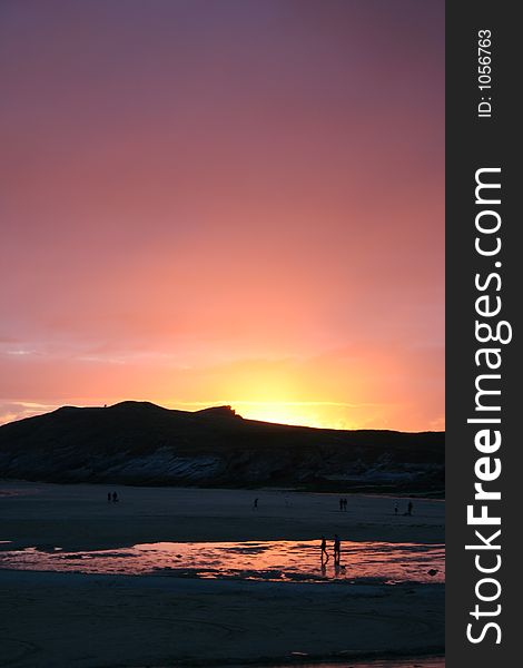 View from a beach in Porth, Cornwall. View from a beach in Porth, Cornwall