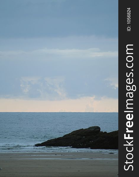 View from a beach in Porth, Cornwall. View from a beach in Porth, Cornwall