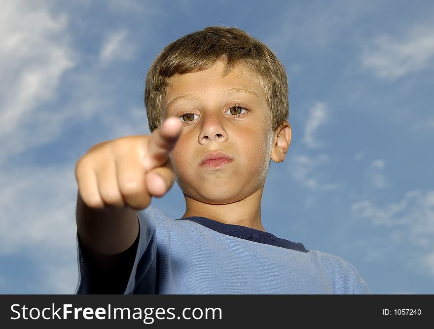 Child Pointing His Finger