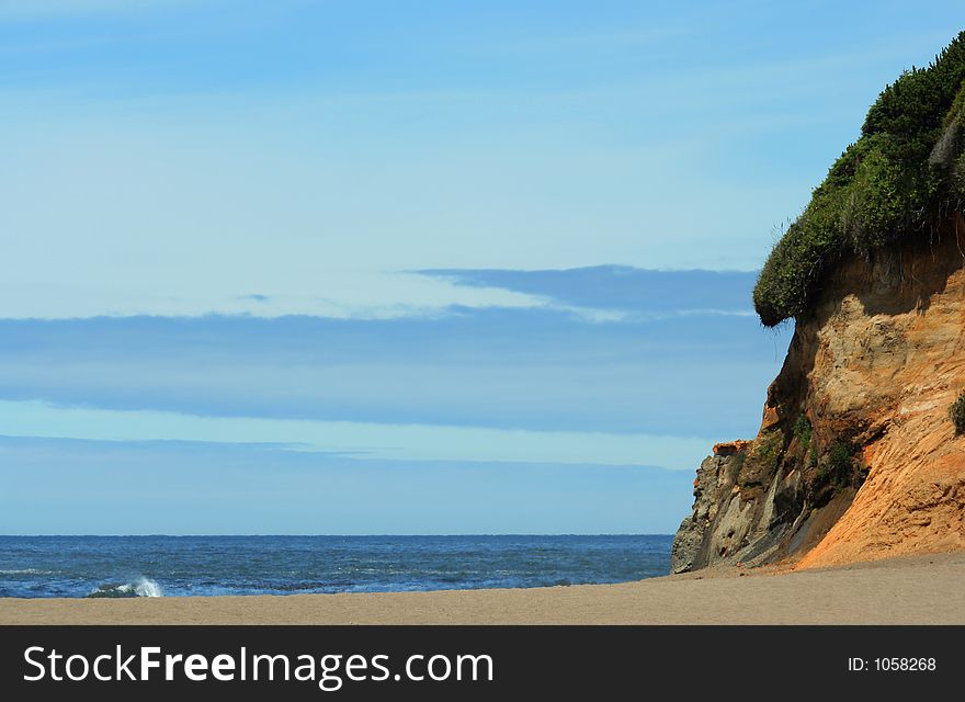 Beach and cliff at Pacific Ocean, Oregon. Beach and cliff at Pacific Ocean, Oregon