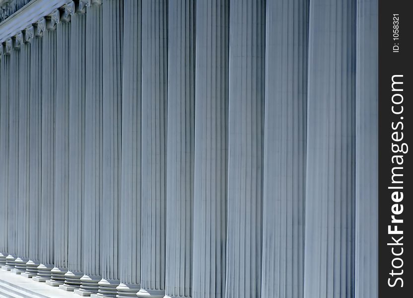 Columns on the entrance of ancient Roman structure. Columns on the entrance of ancient Roman structure