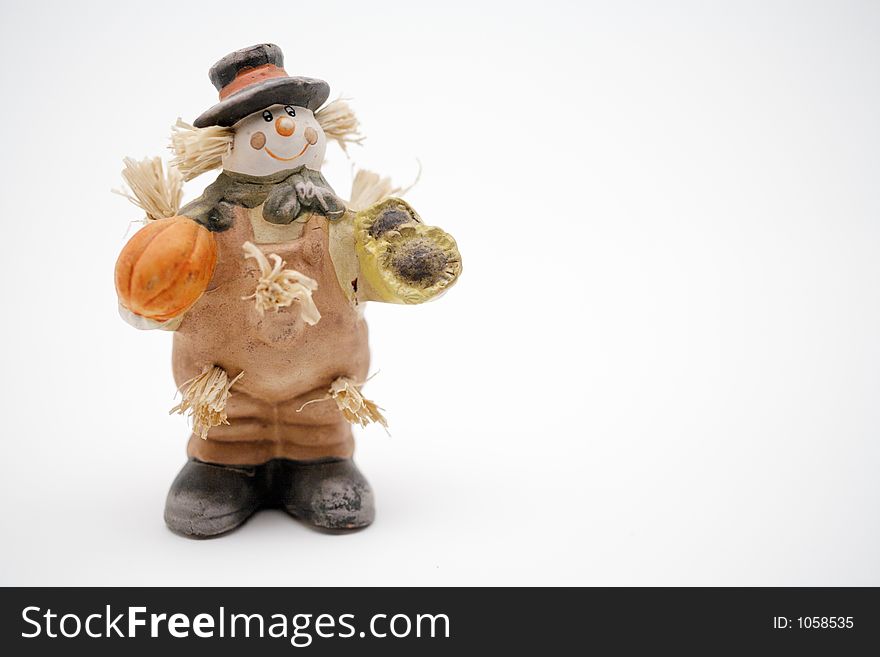 Halloween scarecrow on a white background
