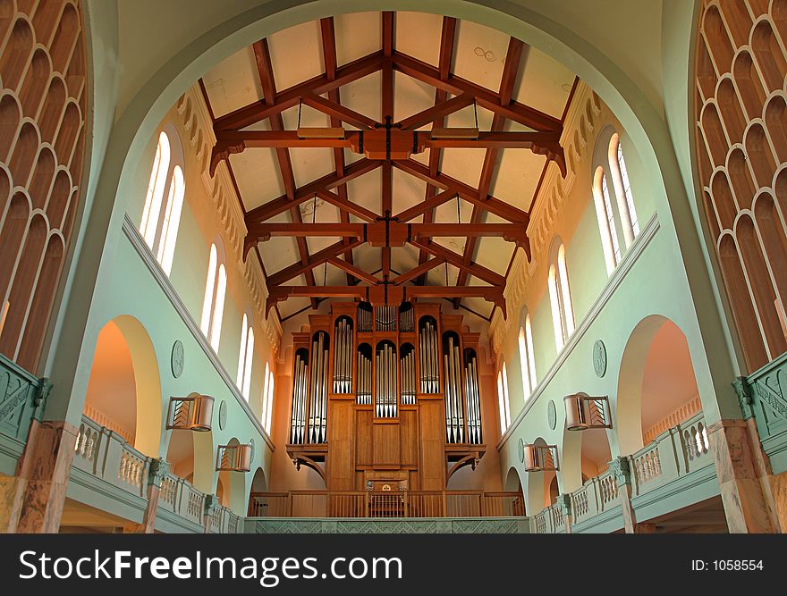 Rear of sanctuary, organ, Mt. Angel Abbey, Mt. Angel, Oregon. Rear of sanctuary, organ, Mt. Angel Abbey, Mt. Angel, Oregon