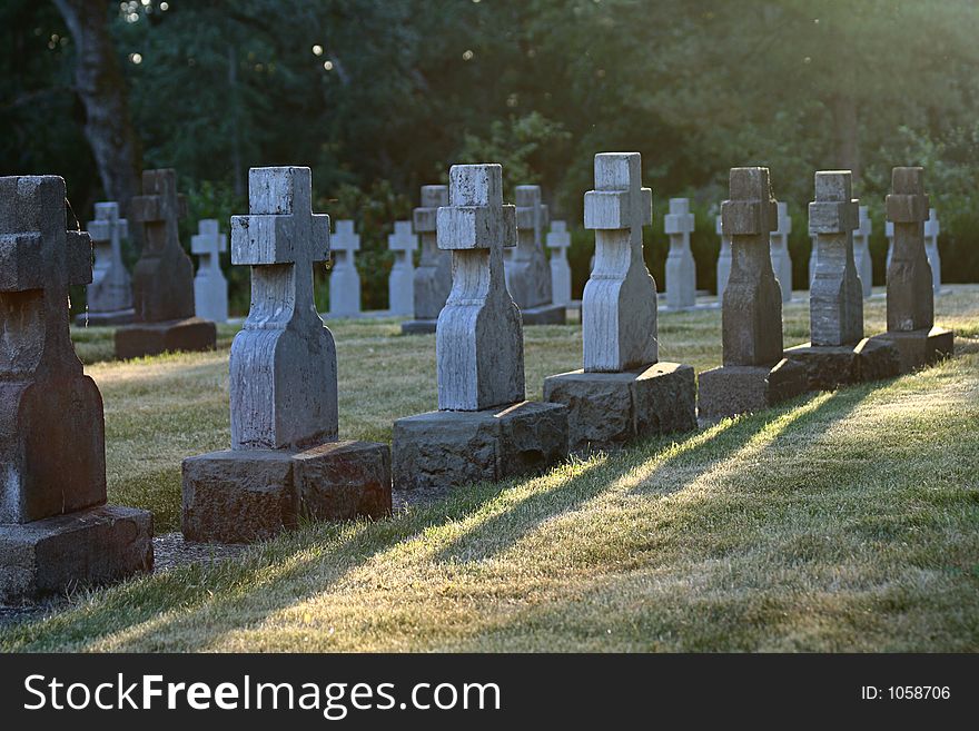 Stone crosses, Mt. Angel Abbey, Mt. Angel, Oregon. Stone crosses, Mt. Angel Abbey, Mt. Angel, Oregon