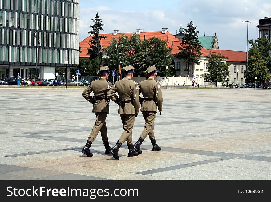 Polish honour guard at the Tomb of the Unknown Soldier. Polish honour guard at the Tomb of the Unknown Soldier