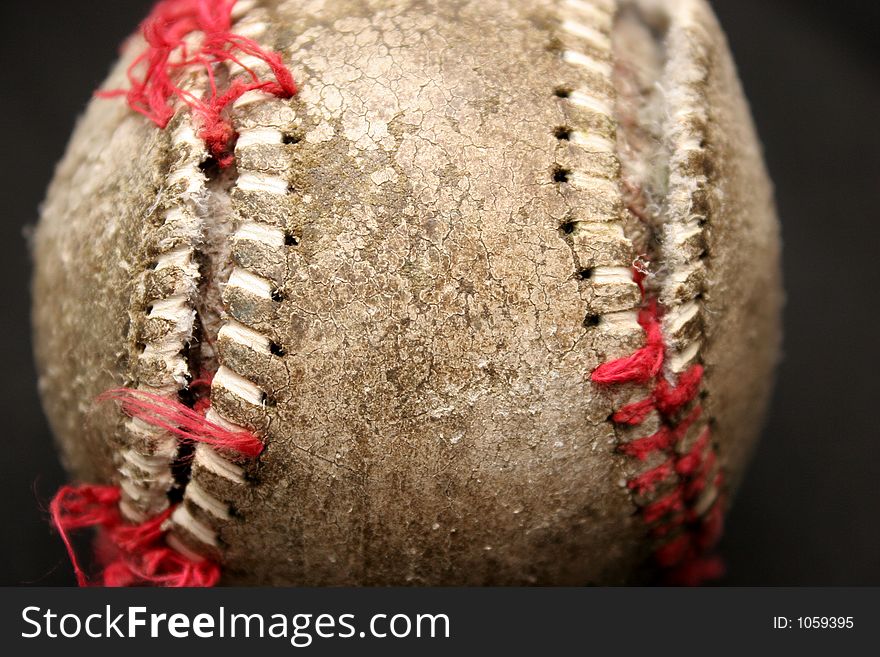 Used Baseball in closeup