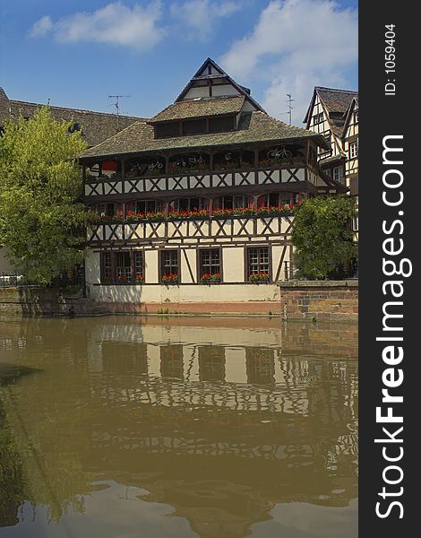 House in strasbourg beside a canal. House in strasbourg beside a canal