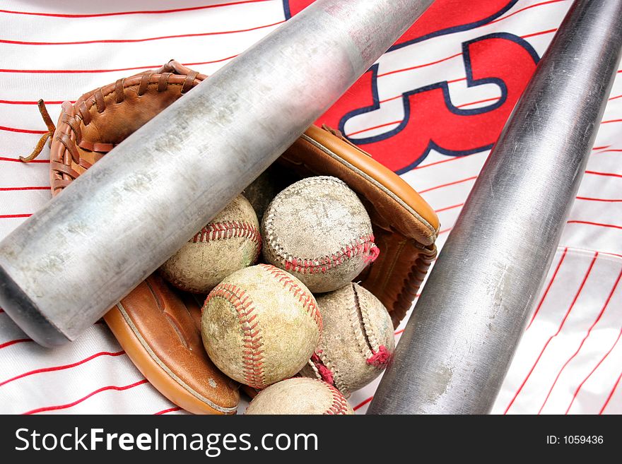 Presentation Baseballs, Glove, Bat and Jersey