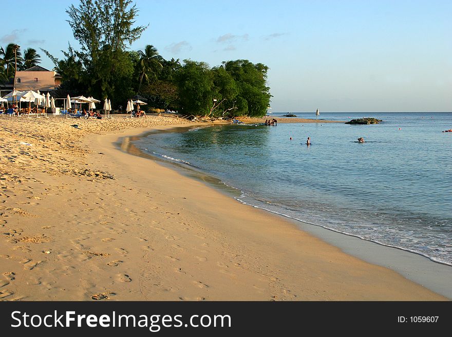 Tropical beach in Barbados. Tropical beach in Barbados.