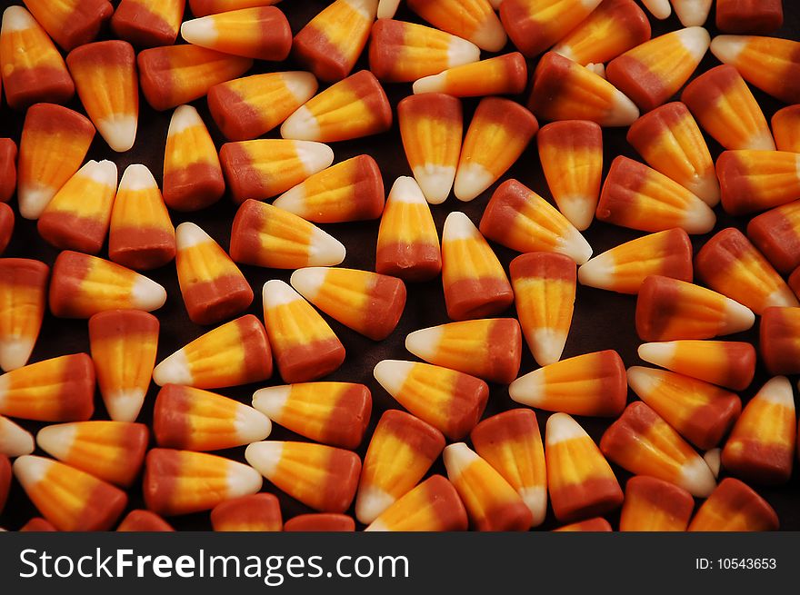 Orange, brown and yellow halloween candy corn