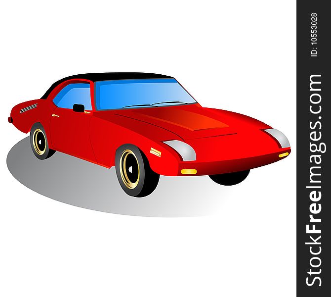 Vector illustration of a fictive red sport car icon.