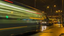 Night Traffic On The Urban Thoroughfare And Road Junction Stock Photography