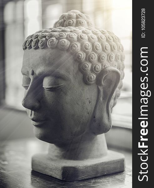 Selective Focus of Gautama Buddha Bust