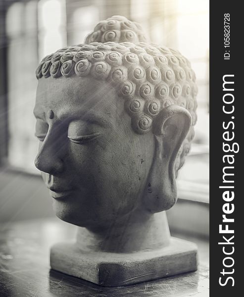 Selective Focus Of Gautama Buddha Bust