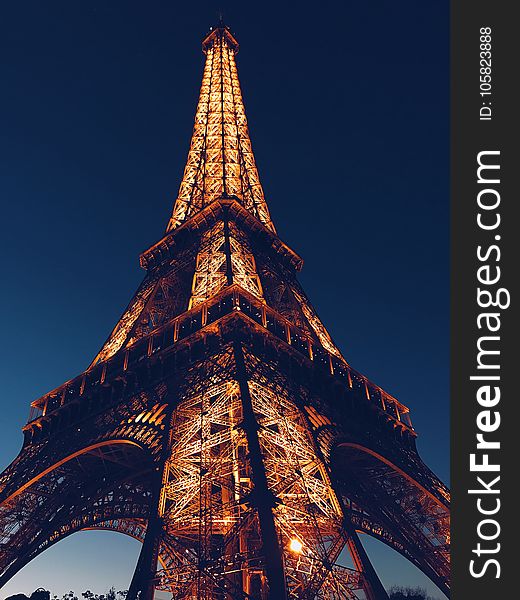 Low Angle Photo of Eiffel Tower