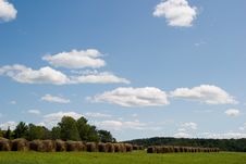 Blue Skies And Bales Of Hay Royalty Free Stock Photo Blue Skies And Bales Of Hay Royalty Free Stock Photo