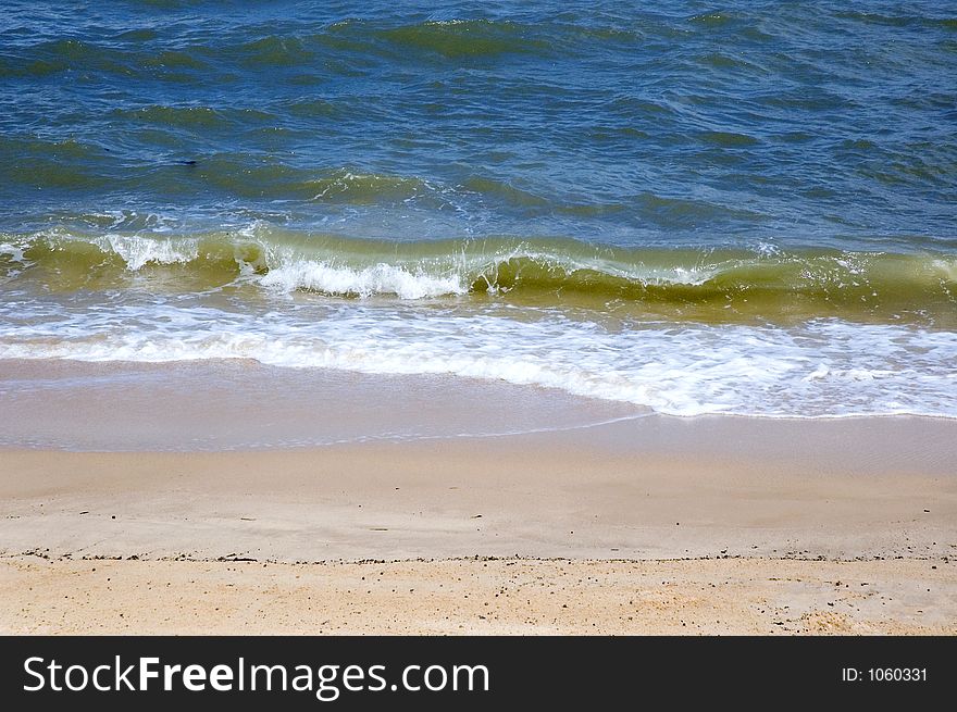 Waves hitting the Beach