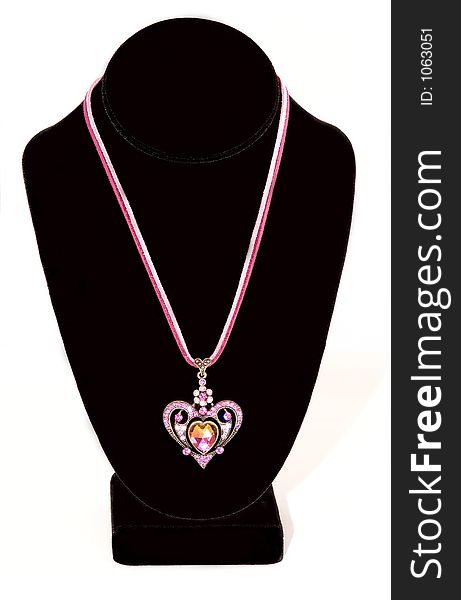 A pink heart necklace