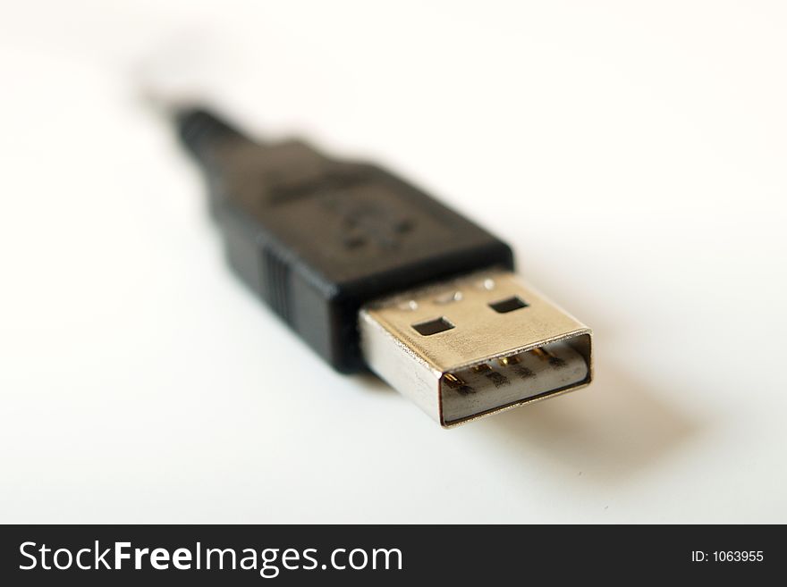 USB connector isolated over white