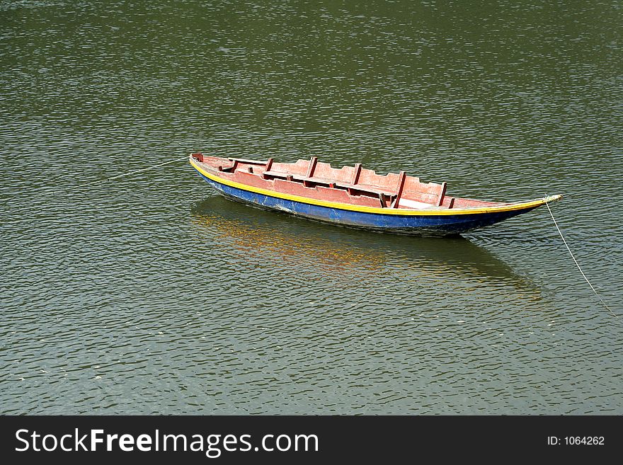 Anchored boat