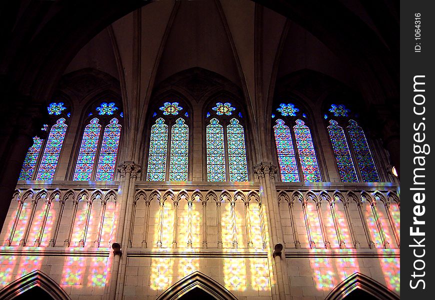 Stained-glass windows at san sebastian