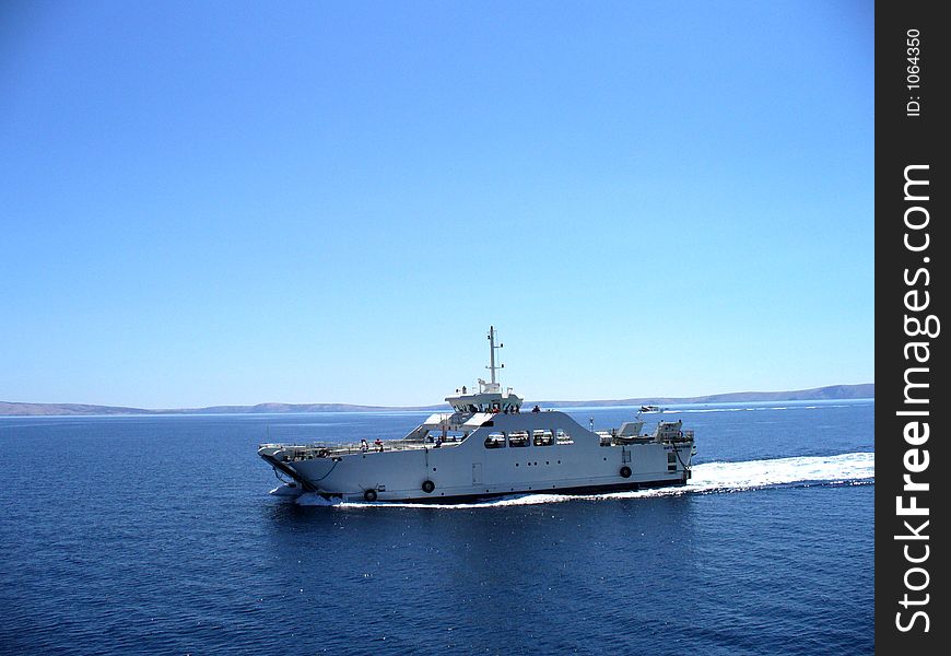 Ferry boat on the move