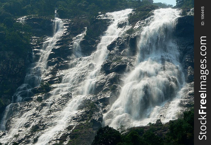 Close view of a waterfall