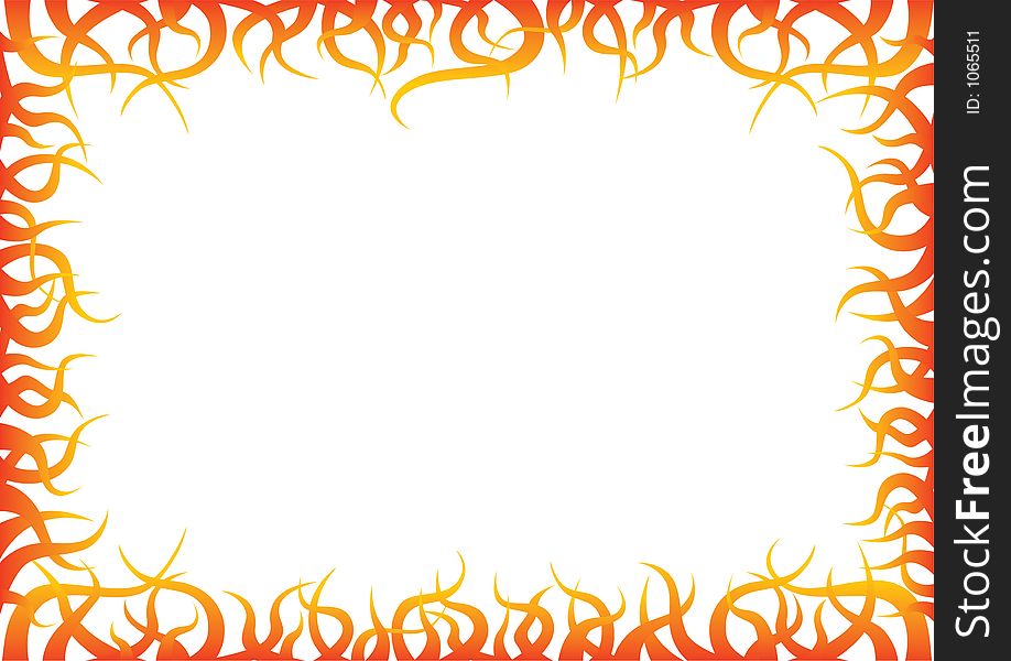 Flaming frame background illustration