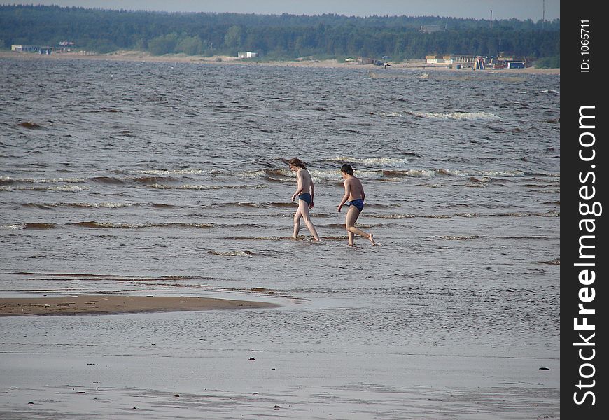 Boys to take a swim at the Sestroretsk
beach (Finnish gulf, near St. Petersburg). Boys to take a swim at the Sestroretsk
beach (Finnish gulf, near St. Petersburg)