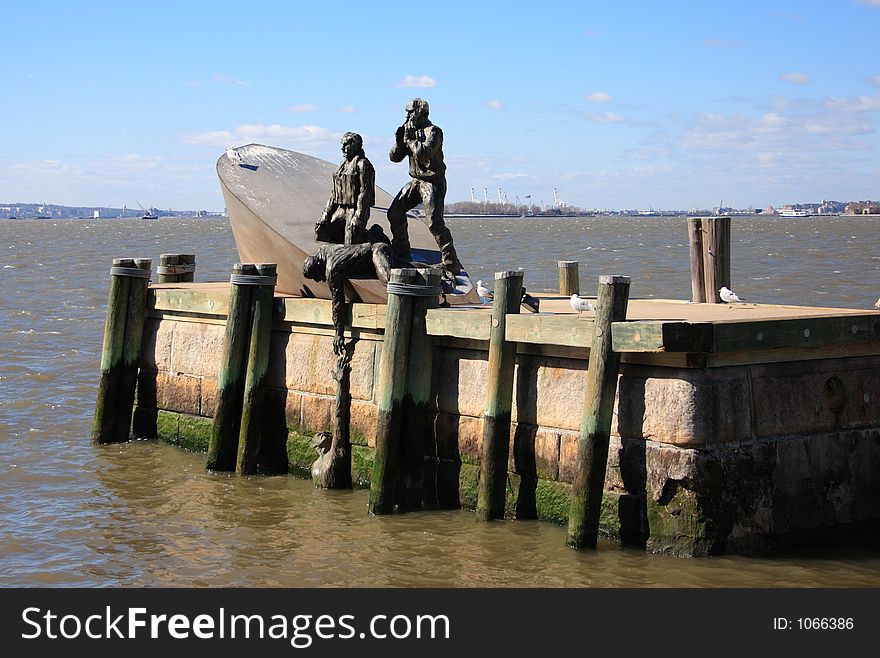 Rescue scene at New Yorks's Harbour. Rescue scene at New Yorks's Harbour