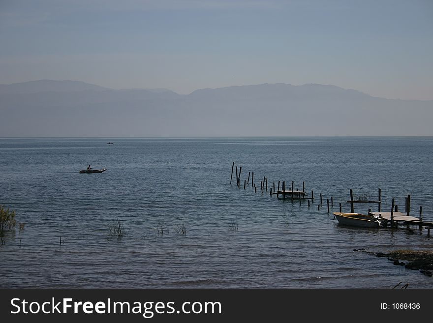 View early morning of lake atitlan in Guatemala. View early morning of lake atitlan in Guatemala