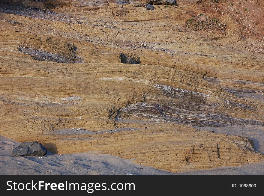 Stages of rock on a cliff. Stages of rock on a cliff